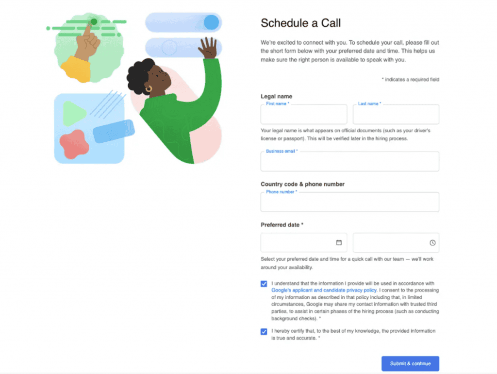 Golpe falsifica oferta de emprego do Google Careers para roubar dados Criminosos estão falsificando a página do Google Careers para roubar dados a partir de supostas entrevistas de emprego. Os golpistas enviam uma mensagem perguntando “você está aberto para conversar?”, imitando um e-mail de contato do Google Careers. Se o alvo clicar no link, será direcionado para uma página semelhante ao agendador de reuniões da plataforma. De lá, ele será direcionado para a página de phishing, onde as credenciais são roubadas. careers falso