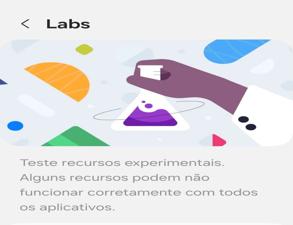 7 funções que podem mudar a forma de usar os celulares Samsung Descobrir funções pouco conhecidas do seu celular Samsung é o primeiro passo para elevar seu dispositivo de categoria de um simples acessório a uma central de produtividade e entretenimento. Captura de tela da função Laboratório do celular Samsung