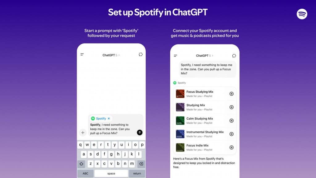 Quer descobrir músicas novas? Você poderá conectar seu Spotify ao ChatGPT para dicas O Spotify anunciou nesta segunda-feira (6) que, agora, será possível conectar sua conta ao ChatGPT para obter dicas personalizadas de músicas, playlists e podcasts. Quer descobrir músicas novas? Você poderá conectar seu Spotify ao ChatGPT para dicas