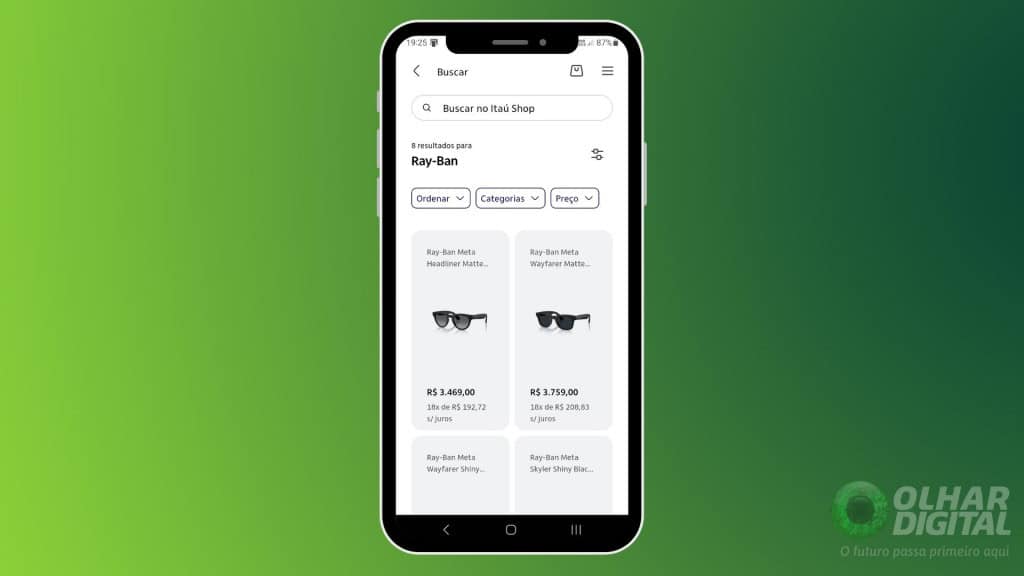 Óculos inteligentes da Ray-Ban estão à venda no Itaú Shop