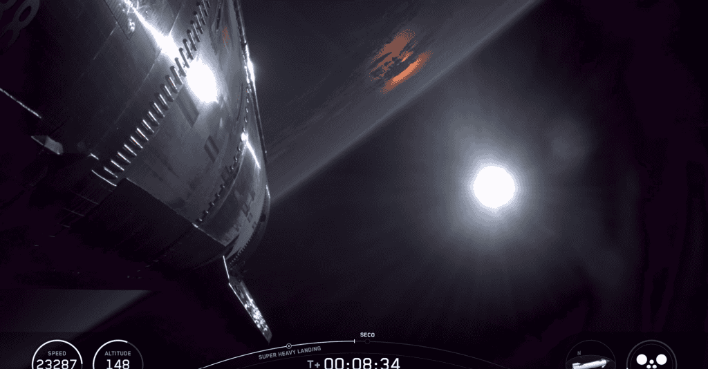 Starship: foguetão da SpaceX vai ao Espaço pela 11ª vez Nesta segunda-feira (13), aconteceu o 11º lançamento de teste do Starship, da SpaceX – o maior e mais poderoso foguete de toda a história da exploração espacial. Sol e Terra vistos da traseira da Starship