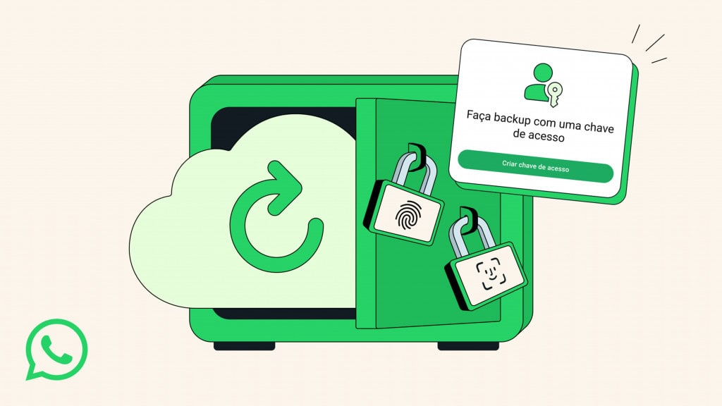 WhatsApp vai adicionar nova opção de segurança para usuários; veja como usar O WhatsApp está reforçando a segurança dentro do aplicativo. A empresa anunciou a possibilidade de usar criptografia de ponta a ponta para proteger backups de conversas. O recurso funciona através de senha, reconhecimento facial ou impressão digital. whatsapp criptografia backup de conversas