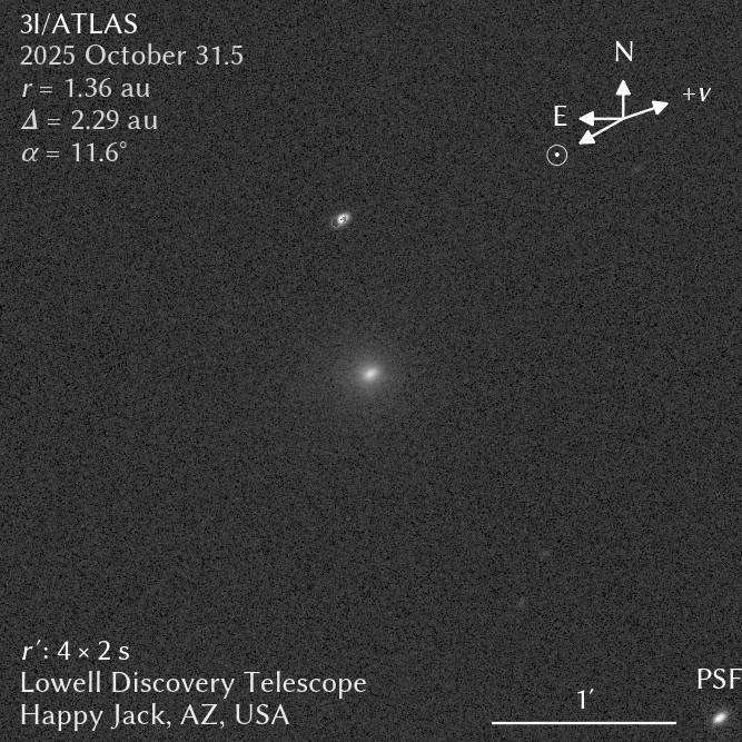Veja primeira imagem do cometa interestelar 3I/ATLAS após encontro com o Sol Na sexta-feira (31), as lentes de um poderoso telescópio instalado no alto de uma montanha nos EUA flagraram um retorno muito esperado pela comunidade astronômica e pelo público em geral. O cometa interestelar 3I/ATLAS deu novamente as caras em plena noite de Halloween, após semanas mergulhado no brilho do Sol e invisível para a Terra. Veja primeira imagem do cometa interestelar 3I/ATLAS após encontro com o Sol