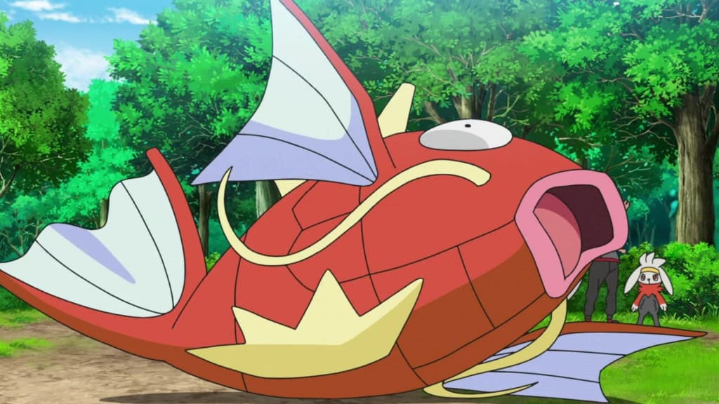 Pokémon Magikarp sobre a grama