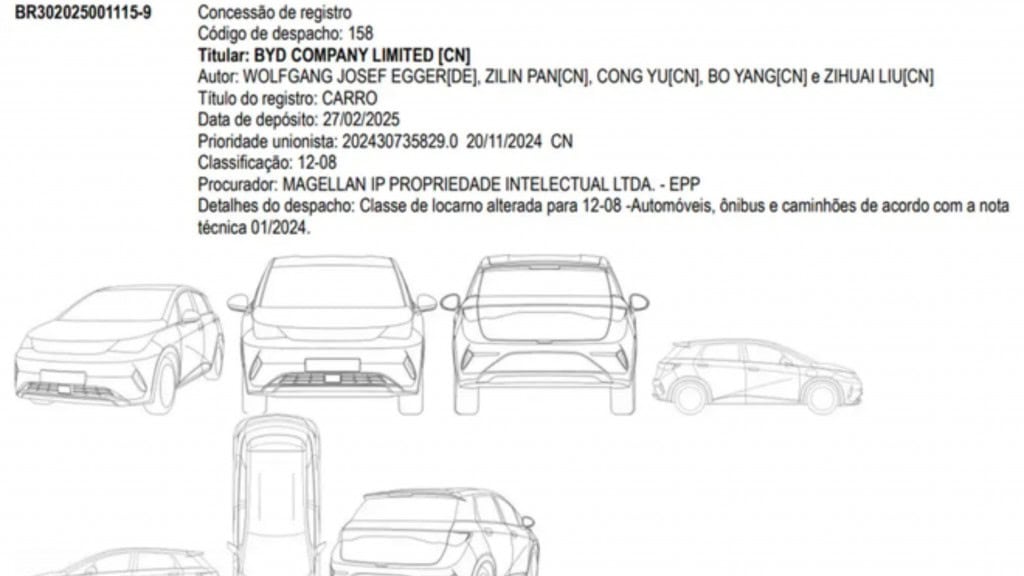 BYD Dolphin 2027 é registrado no Brasil; confira os detalhes O BYD Dolphin 2027 teve o seu novo visual registrado no INPI (Instituto Nacional da Propriedade Industrial) no Brasil, trazendo um design igual ao que foi mostrado na China no 1º semestre. BYD Dolphin