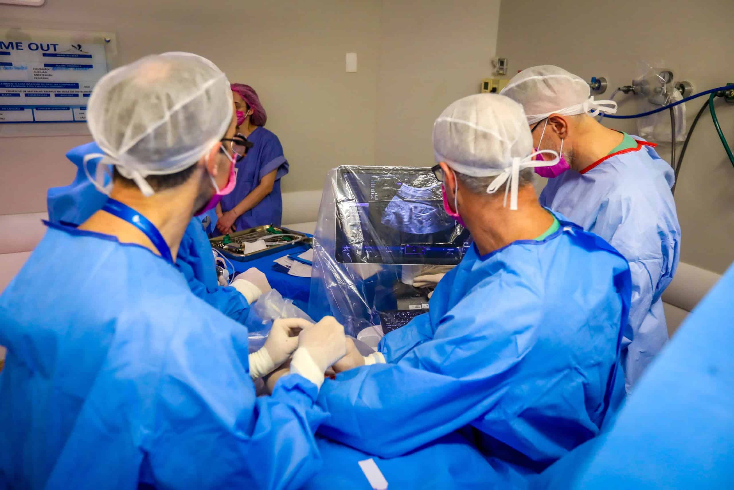 Médicos operam coração de feto dentro da barriga da mãe em hospital no RS