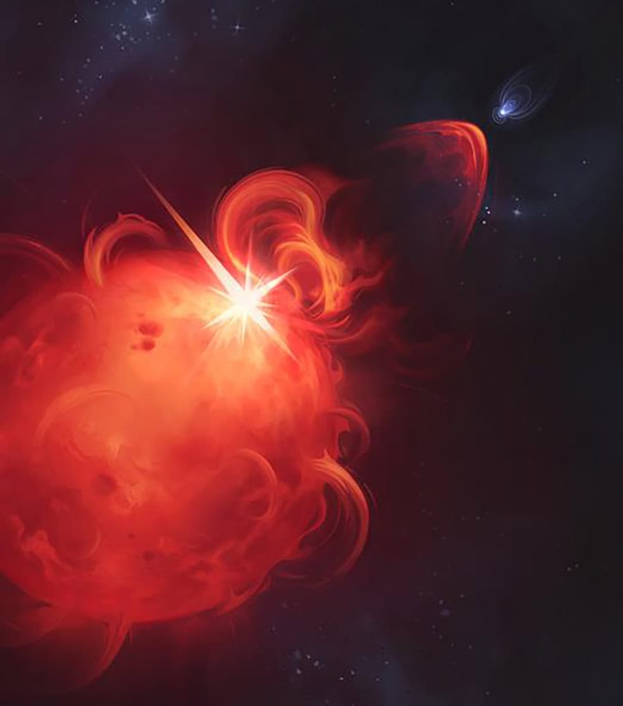 Não é só o Sol: estrela próxima é flagrada lançando jato de plasma para o espaço Um artigo publicado nesta quarta-feira (12) na revista Nature relata a primeira observação de uma estrela relativamente próxima lançando ao espaço um fluxo de plasma conhecido como ejeção de massa coronal (CME), fenômeno semelhante ao liberado pelas explosões que ocorrem no Sol. Não é só o Sol: estrela próxima é flagrada lançando jato de plasma para o espaço