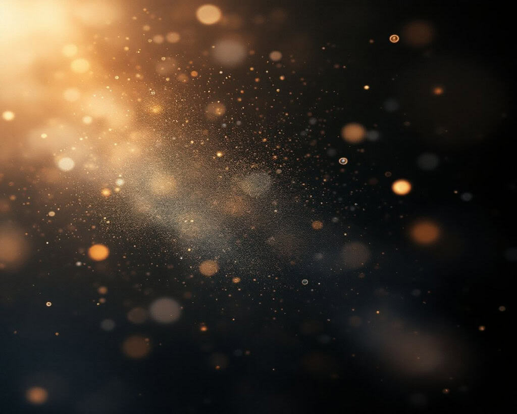 Imagem conceitual mostrando camadas de efeitos como luz suave, brilhos difusos, partículas de poeira, texturas orgânicas e microanimações simuladas, ilustrando técnicas de design que usam GIFs para criar profundidade visual