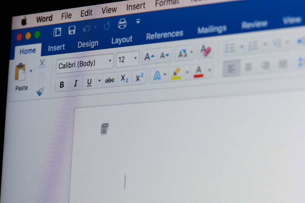 Faixa de ferramentas em detalhes no Microsoft Word
