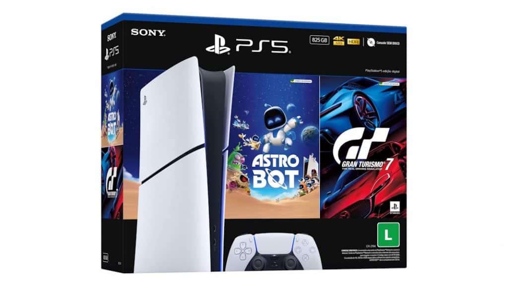 Oferta de Black Friday: PlayStation 5 com 2 jogos pelo menor preço do ano Gráficos de ponta, carregamento rápido e recursos que deixam as partidas mais envolventes estão entre as principais características dos consoles mais modernos, o que faz deles itens bastante procurados em períodos promocionais como na época da Black Friday. PlayStation 5 Slim Edição Digital + Astro Bot e Gran Turismo 7