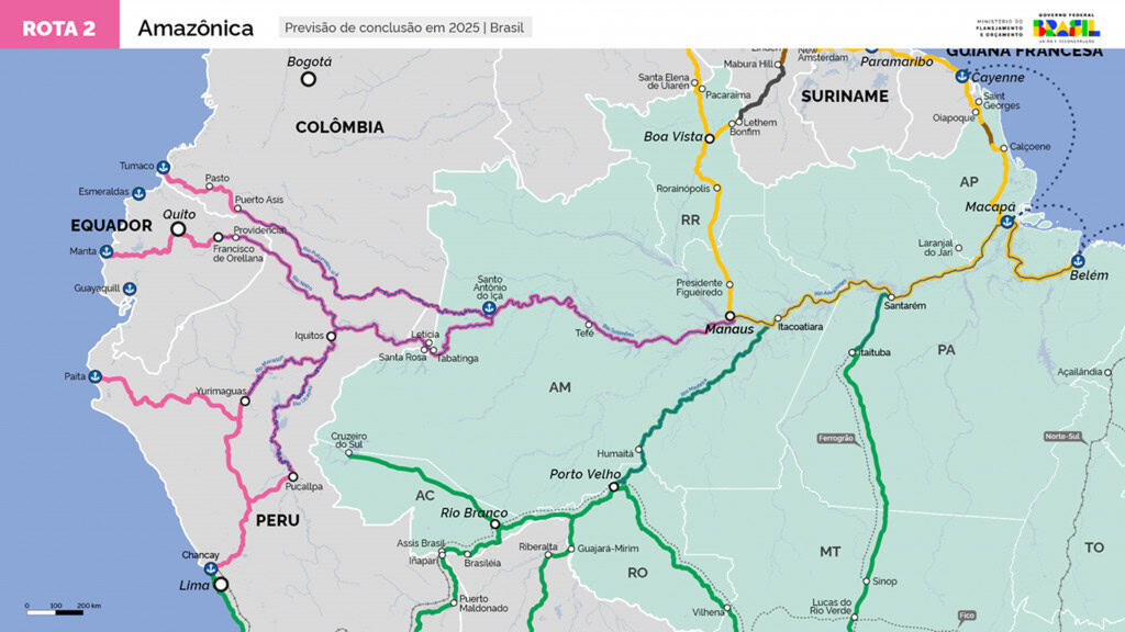 rotas de integração sul-americana