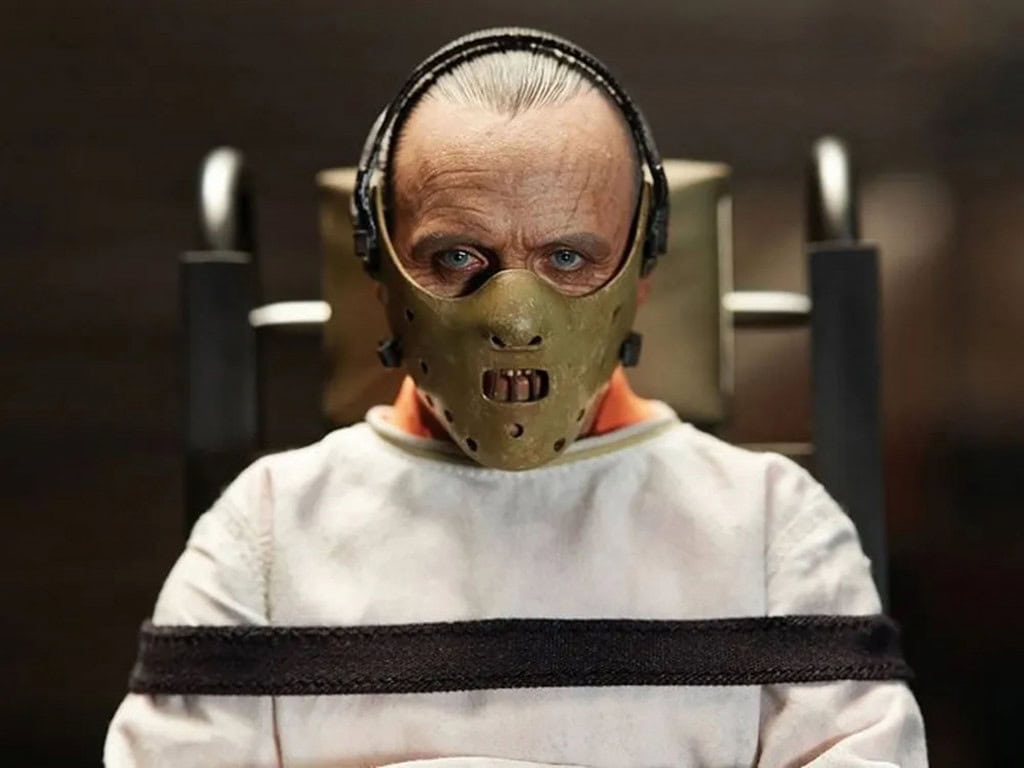 Cena com o ator Anthony Hopkins no filme O Silêncio dos Inocentes