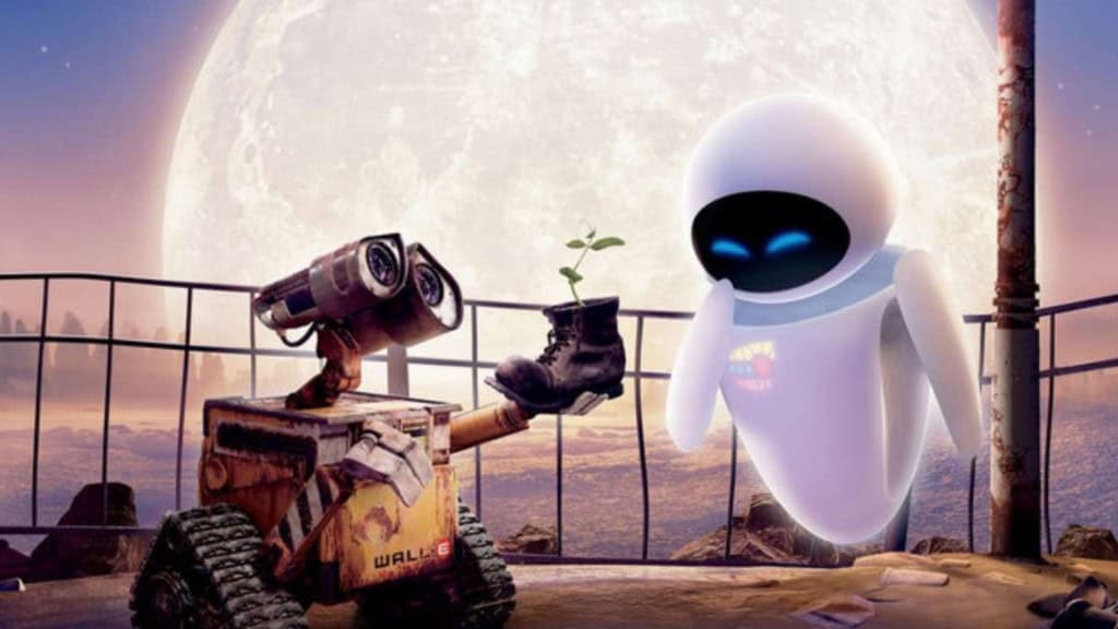 os personagens Wall-E e Eva do filme de animação Wall-E