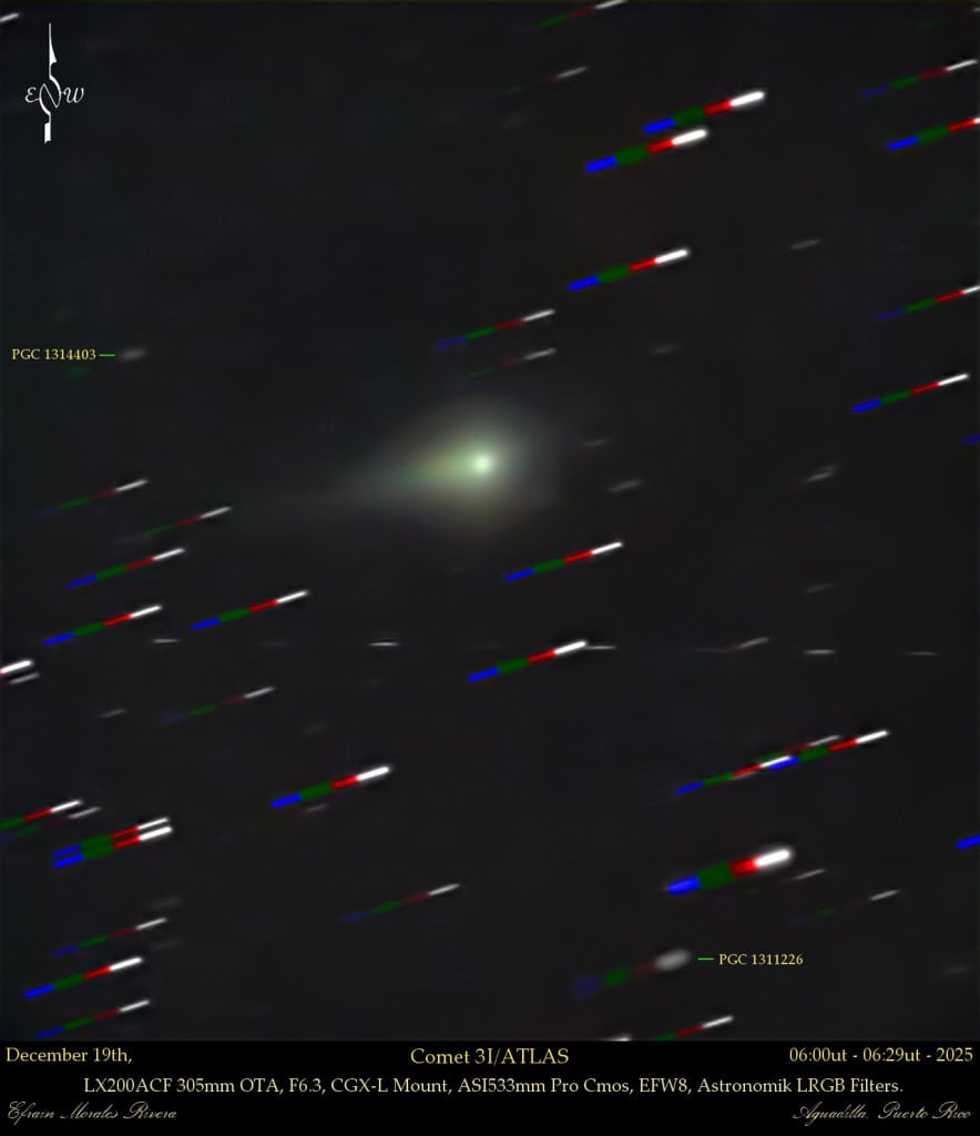 Veja imagens do 3I/ATLAS mais próximo da Terra