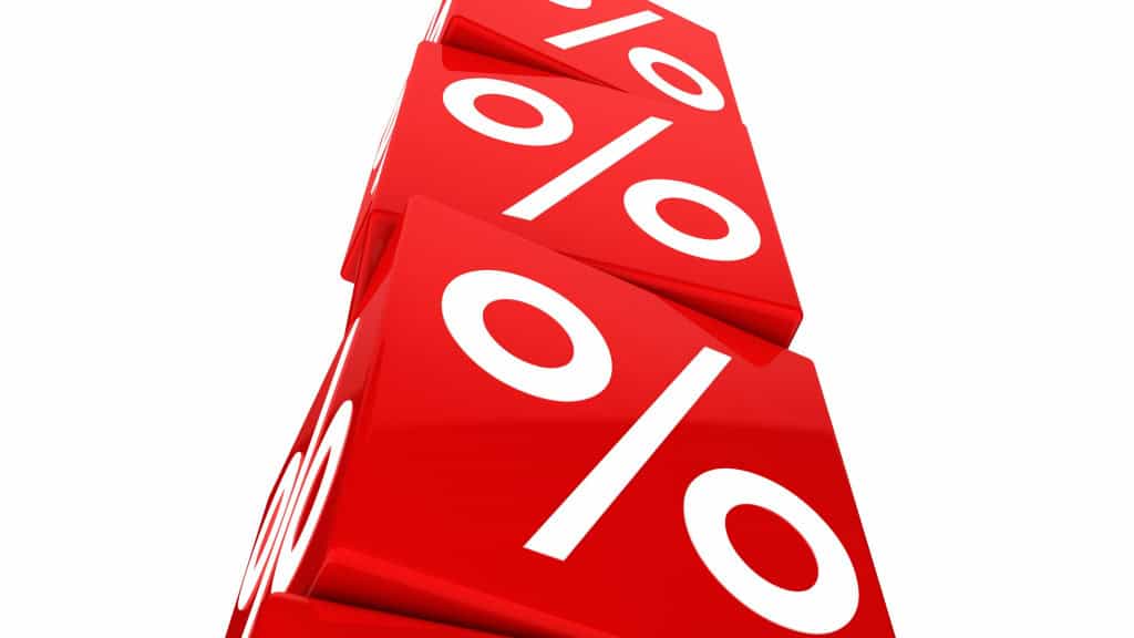 
Vista inferior da coluna feita com dados com simbolo de porcentagem