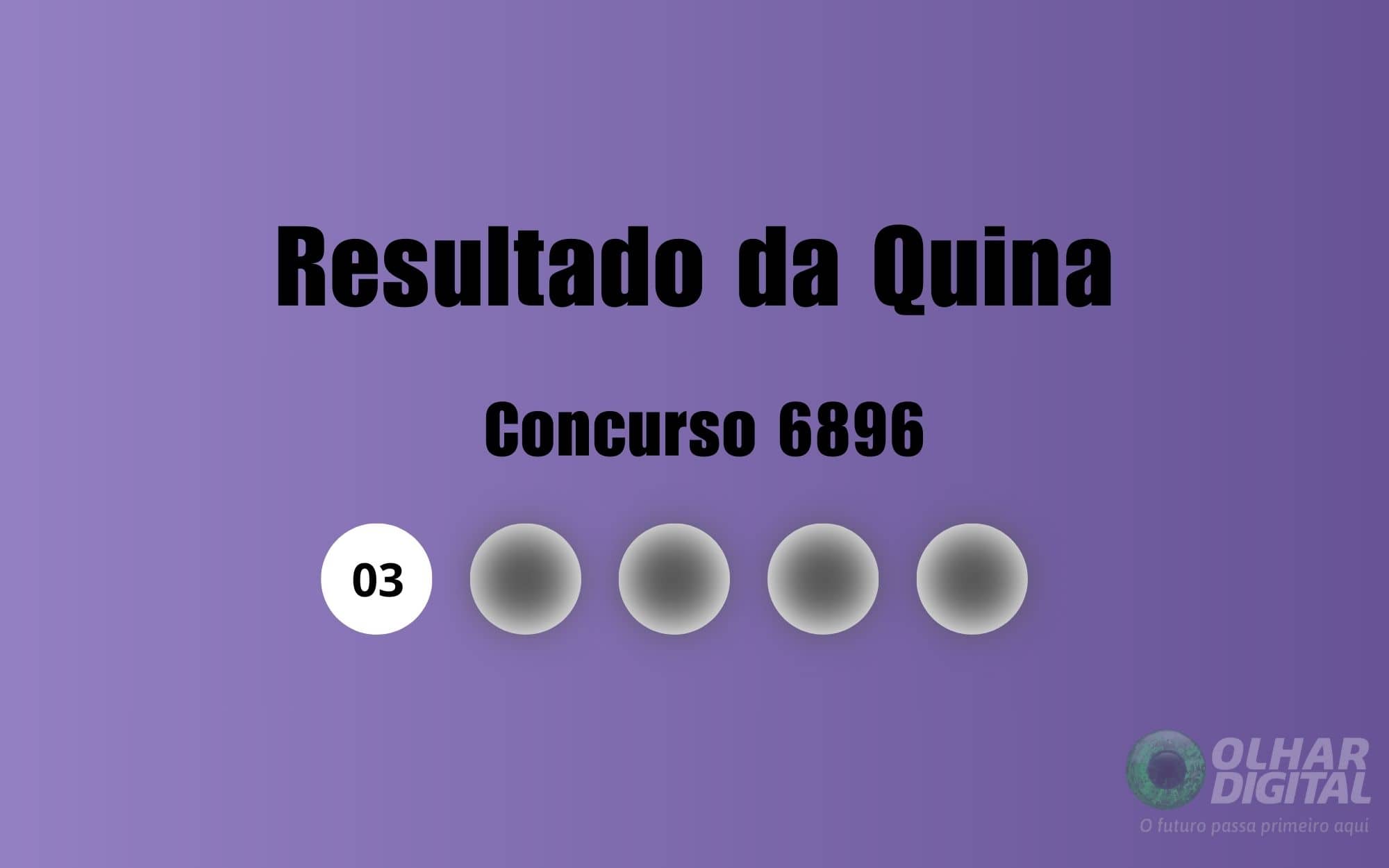 Resultado da Quina de hoje: veja números e ganhadores do concurso 6896 (sábado, 06/12)