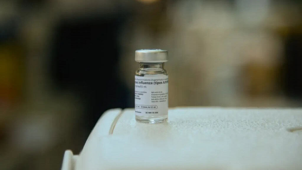 Frasco de vacina da gripe