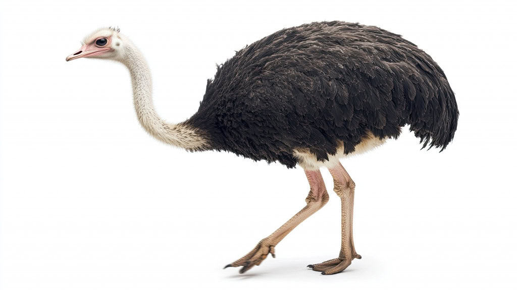 Imagem de um avestruz, isolado em um fundo branco