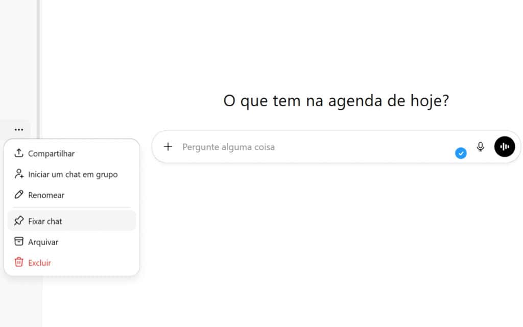 ChatGPT agora permite fixar conversas importantes no histórico A OpenAI segue ajustando a experiência de uso do ChatGPT e, desta vez, anunciou uma mudança prática para quem utiliza a ferramenta com frequência. A novidade facilita o acesso a conversas consideradas importantes, evitando que elas se percam em meio ao histórico crescente de interações. chatgpt
