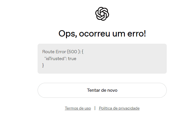 ChatGPT não te responde? Chatbot sofre com problemas nesta terça-feira (2) Na tarde desta quarta-feira (2), o ChatGPT começou a passar por problemas relacionados às interações com usuários. Por volta das 15h45 (horário de Brasília), o número de reclamações no Downdetector (site que contabiliza reportes de falhas) passou dos seis mil. Tela de resposta do ChatGPT
