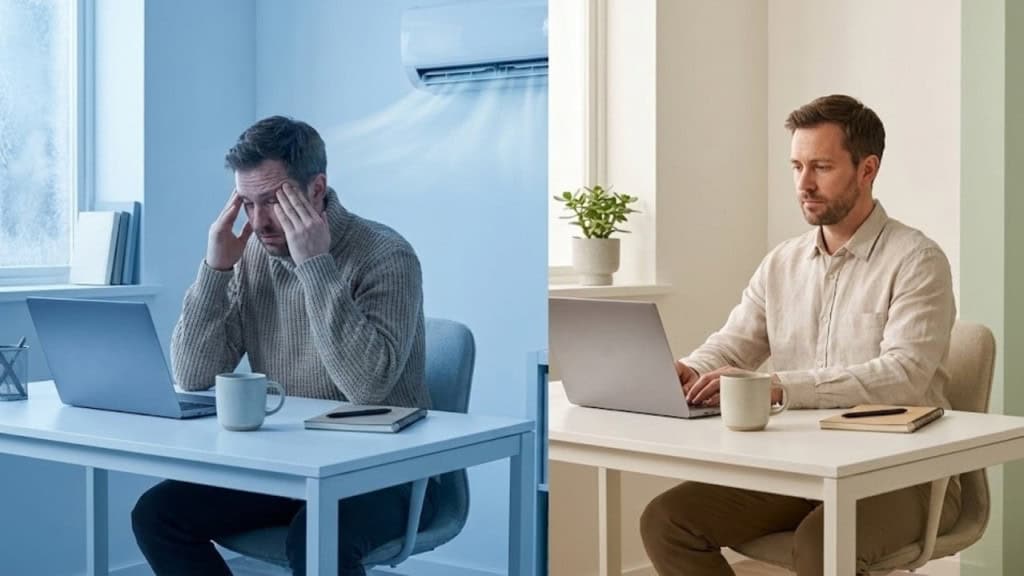 Ar-condicionado pode estar drenando sua energia mental e sabotando sua produtividade