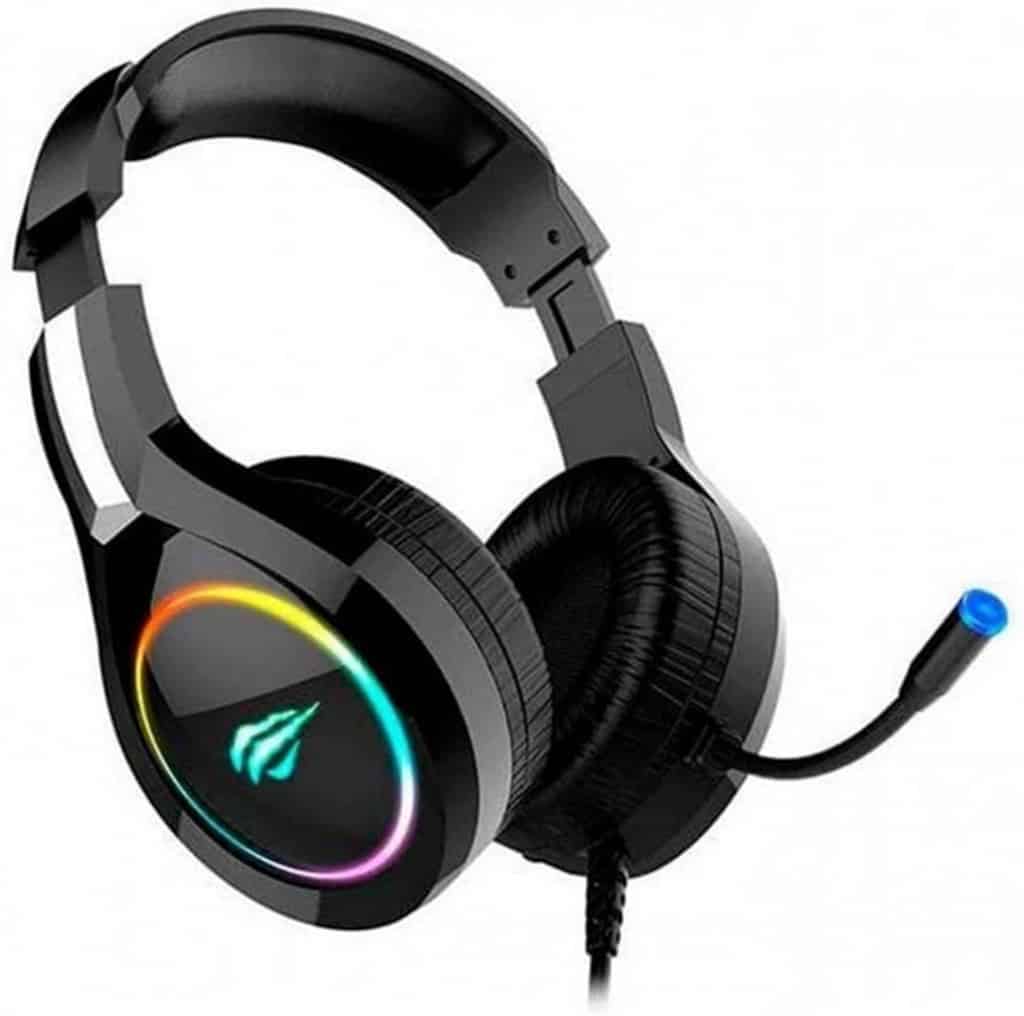 Havit HV-H2232d - Fone de Ouvido, Gamer, Iluminação RGB, com Microfone, Falante de 50mm, Conector 3.5mm
