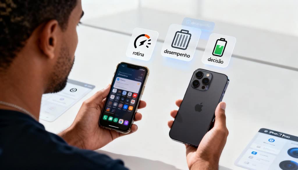 Vale mais a pena trocar para o iPhone 17 ou manter seu celular antigo? Fiz o teste e o resultado me assustou Trocar de celular sempre gera aquele dilema clássico: será que o iPhone 17 Pro Max realmente muda o jogo na rotina ou o smartphone antigo ainda dá conta do recado sem drama nem gasto extra. Vale mais a pena trocar para o iPhone 17 ou manter seu celular antigo? Fiz o teste e o resultado me assustou
