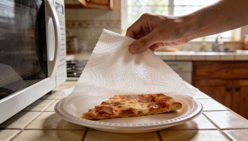 O macete do micro-ondas que esquenta a pizza sem deixar a borda dura igual pedra O maior desafio ao requentar pizza no micro-ondas é evitar que o calor remova a umidade da massa, deixando a borda dura e o recheio seco. A solução para esse problema está em introduzir vapor na câmara de aquecimento, garantindo que o alimento se reaqueça de maneira uniforme, mantendo a textura original. O truque da borracha que tira aquele risco feio da pintura do seu carro ou moto na hora
