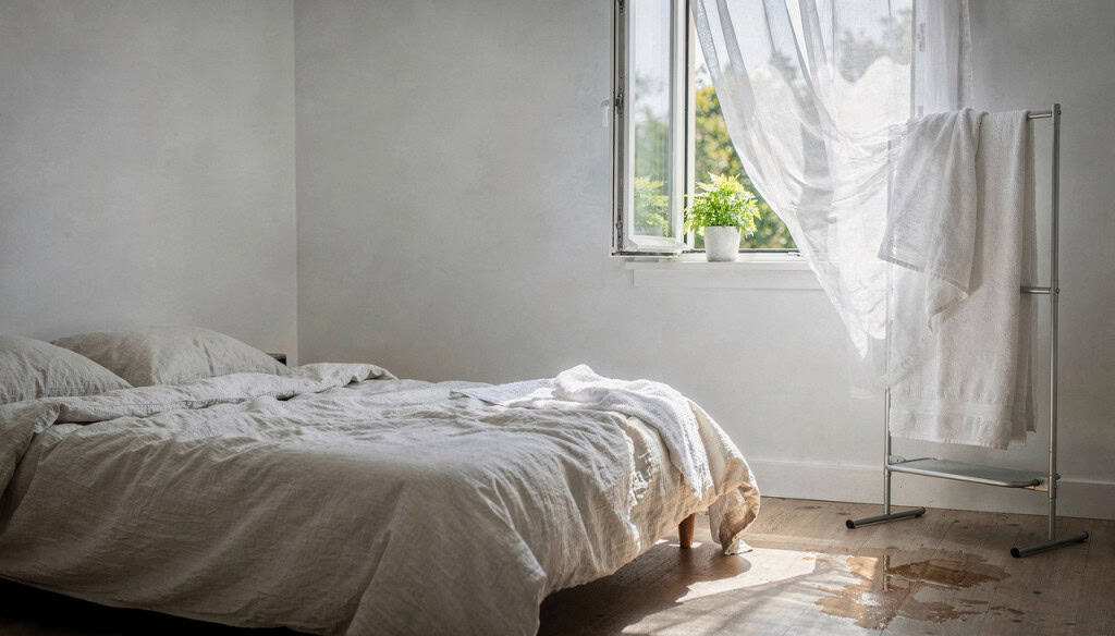 Por que os japoneses penduram toalhas molhadas no quarto no verão?