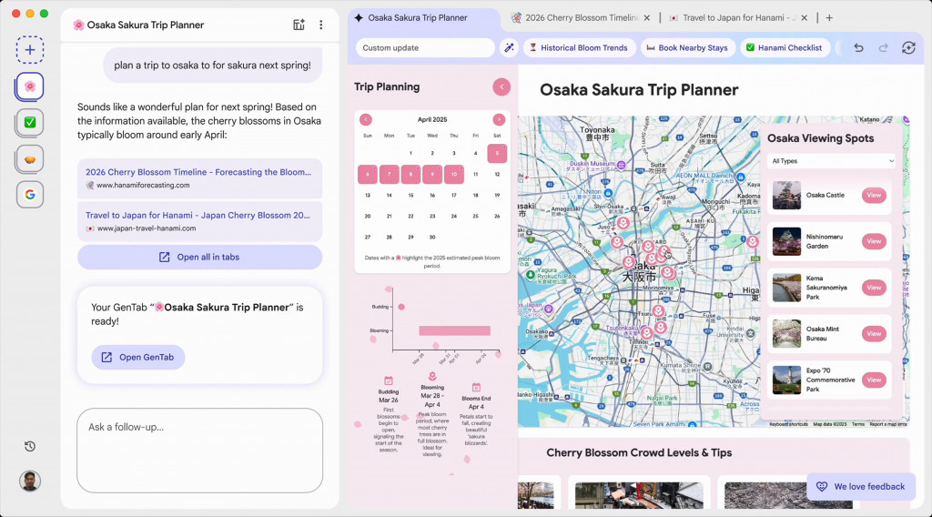 Google anuncia navegador de IA que cria aplicativos interativos do zero O Google anunciou na quinta-feira (11) seu mais novo experimento em inteligência artificial: o Disco, um navegador de IA que interage com páginas da web, e o GenTabs, um recurso que cria aplicativos interativos para ajudar usuários em seus objetivos. Google anuncia navegador de IA que cria aplicativos interativos do zero