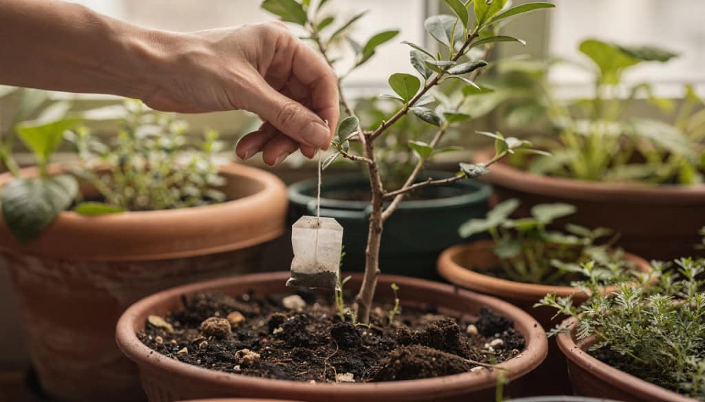 Truques simples com saquinhos de chá no jardim que embeleza suas plantas