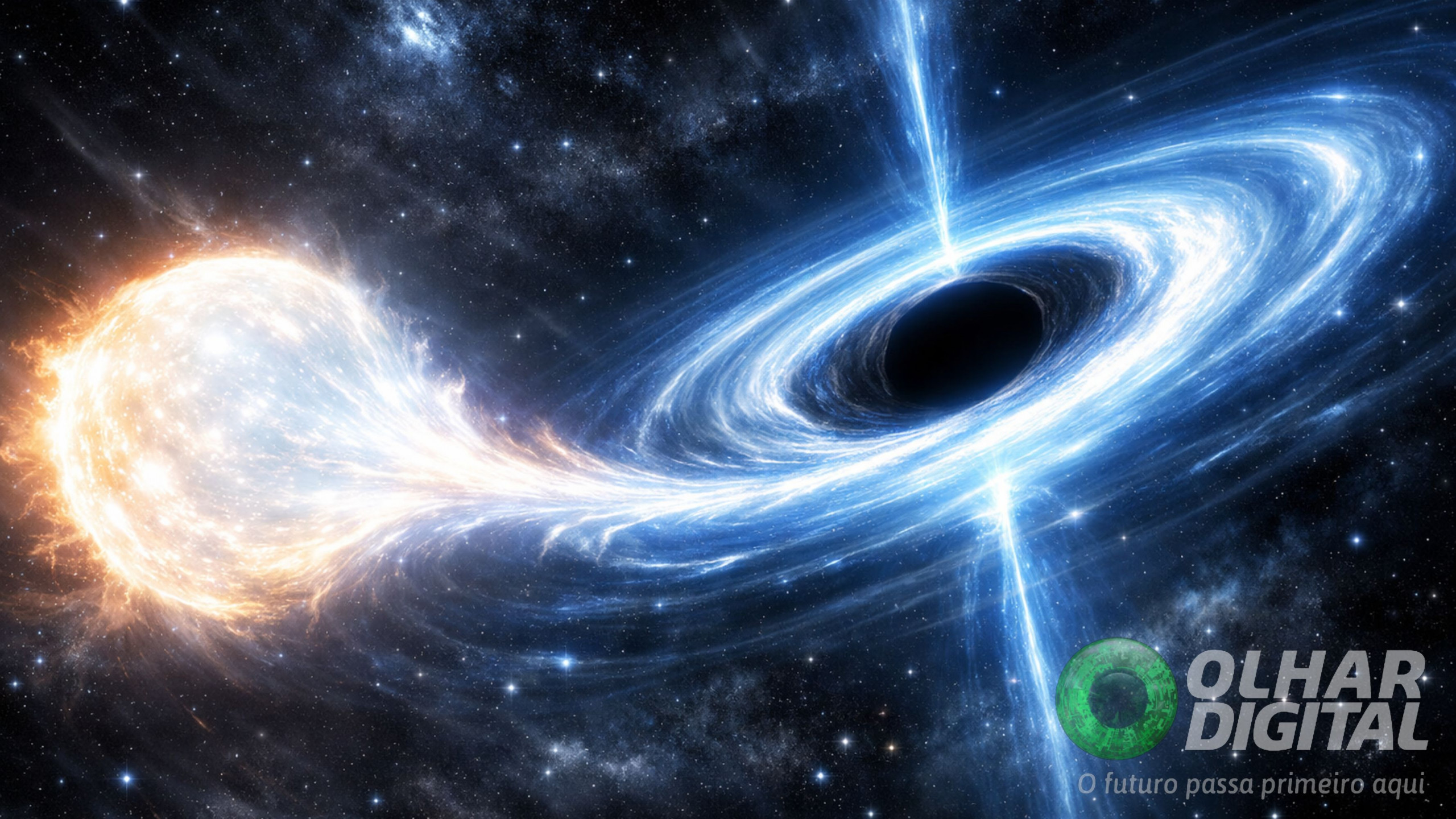 Buraco negro estraçalha ‘super Sol’ e cria uma das maiores explosões do Universo