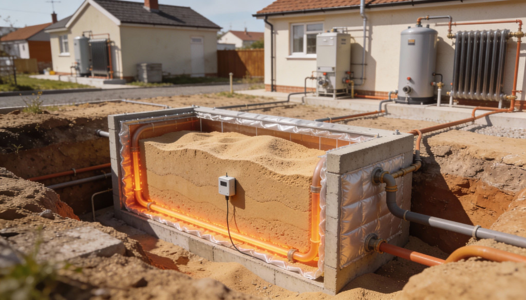 Essa tecnologia com areia ajuda a armazenar calor do sol e mudar o jeito de morar A areia que a gente vê na praia ou na obra pode parecer simples demais, mas ela anda ganhando um papel surpreendente no futuro da energia limpa. Em alguns lugares do mundo, esse material comum já está sendo usado para guardar calor do sol e ajudar a aquecer ou resfriar casas de um jeito inteligente e sustentável. Confira estudos publicados na Applied Energy e Journal of Energy Storage sobre o assunto. Essa tecnologia com areia ajuda a armazenar calor do sol e mudar o jeito de morar