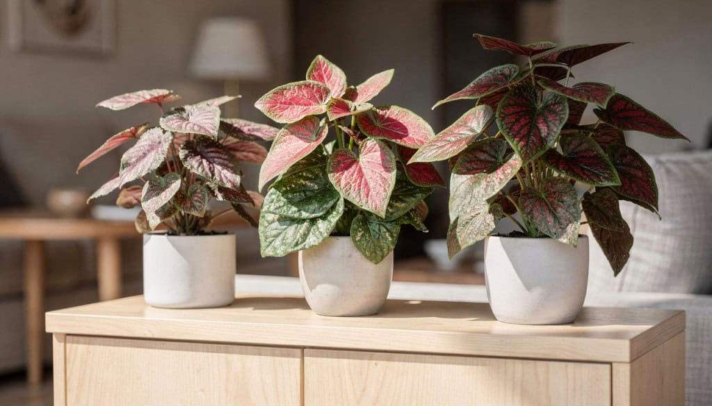 Essas plantas de folhas coloridas melhoram o humor e o visual da casa As plantas de folhas coloridas parecem ter saído direto de uma tela de pintura. Tons de rosa, roxo, verde limão e vermelho surgem em desenhos únicos, capazes de transformar qualquer ambiente e ainda trazer aquela sensação boa de contato com a natureza, mesmo dentro de casa. Essas plantas de folhas coloridas melhoram o humor e o visual da casa