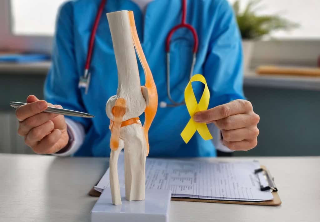 Nanomagnetos podem combater câncer ósseo; brasileiros estão no projeto Pesquisadores de Brasil e Portugal desenvolveram nanocompósitos magnéticos capazes de destruir tumores ósseos, responsáveis pelo câncer ósseo, por hipertermia e, ao mesmo tempo, favorecer a formação de novo tecido ósseo. Representação de parte do osso do joelho humano