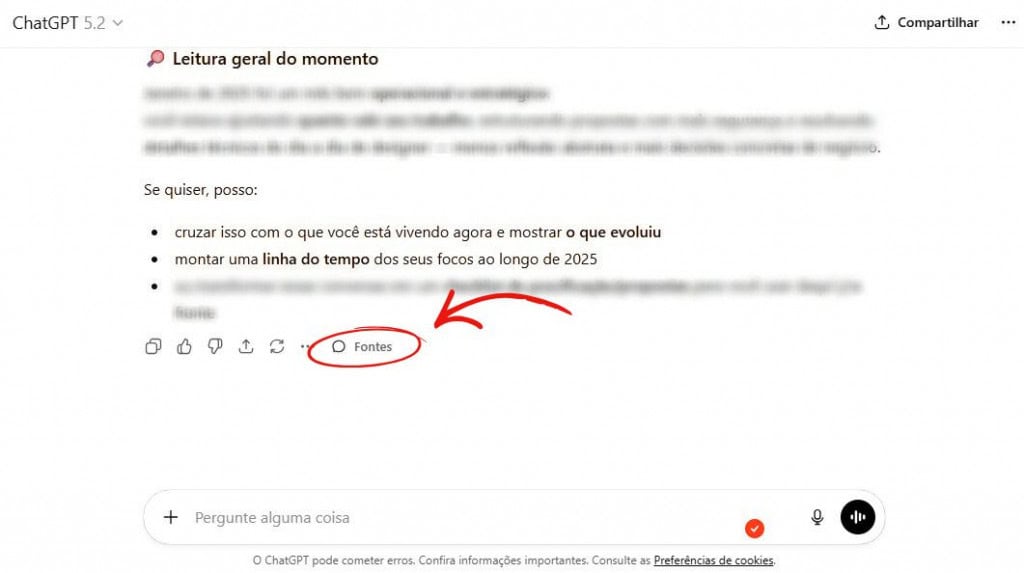 Tela de conversa com o chatgpt