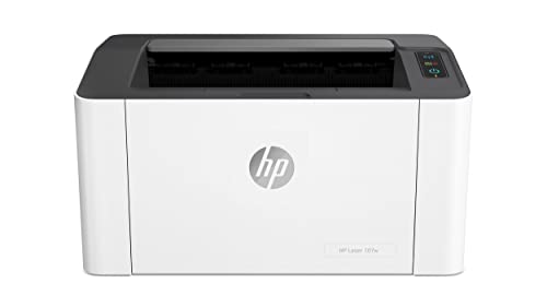 HP, Impressora HP Laser 107a. Tecnologia de impressão Laser Impressora para Pequenas e Médias Empresas. Conectividade: USB 2.0 de alta velocidade (4ZB77A), Branco/Cinza