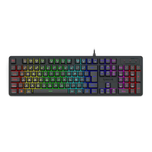 Teclado Membrana Gamer Redragon Netherbane Preto RGB K521-RGB