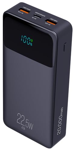 ELG, PB200BK, Power Bank Pro 20000mAH, Bateria Portátil Universal, Carga Rápida, Display Indicador, Entradas Micro USB e USB-C, 2 Portas USB-A, Preto