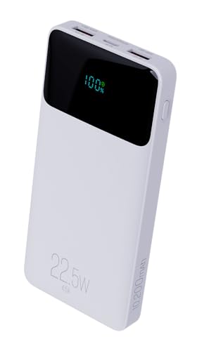 ELG, Power Bank 10.200mAh com Display Indicador, Carregamento Via Porta USB-A e USB-C, Proteção de Aquecimento, Curto Circuito e Sobre Carga, Branco, Modelo PB102WH