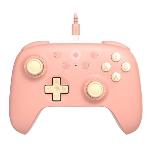 8Bitdo Ultimate 2C Wired Controller for Windows PC and Android, with 1000Hz Polling Rate, Hall Effect Joysticks and Hall Triggers, and Remappable L4/R4 Bumpers (Peach)