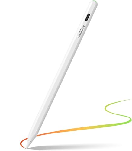 Caneta Pencil Para Apple iPad Sensível à Inclinação, Rejeição de Palma da mão e Display de Bateria acompanha, for iPad 10/9/8/7/6th Gen, Air 11"-13"/M2/5/4/3rd, Pro 11"/12.9"/13"/M4, Mini 6/5th