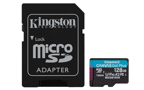 Kingston 128GB Canvas Go Plus microSD Card | Up to 200MB/s | Class 10, UHS-I, U3, V30, A2 | SDCG4/128GB