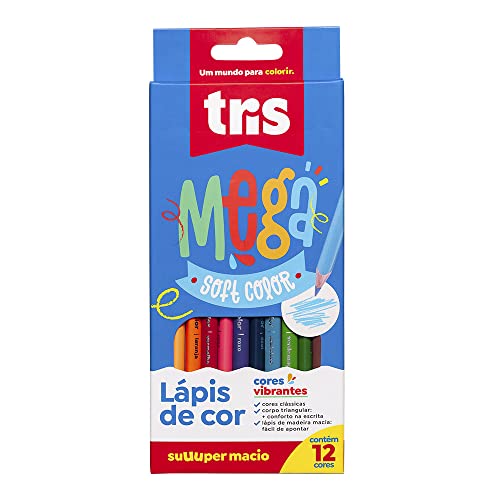 Lápis De Cor Mega Soft Color - 12 Cores - Tris