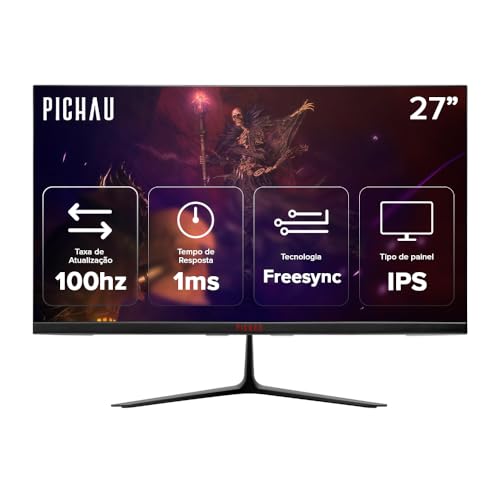 Monitor Gamer Pichau Athen V3 27″ IPS FHD 1 ms 100 Hz – FreeSync – HDMI/VGA – PG-ATH27V3-BL01