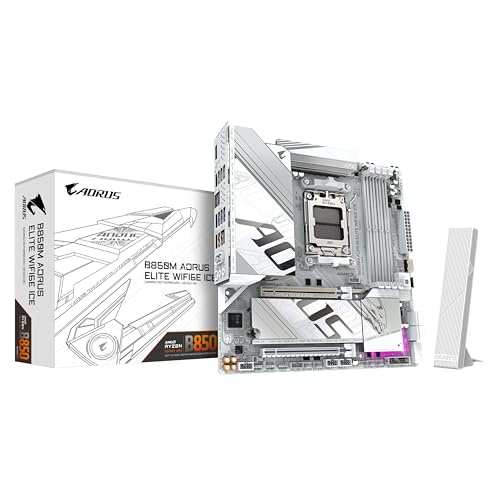 Placa Mãe Gigabyte B850M AORUS ELITE ICE WIFI6E (AM5/4xDDR5/HDMI/DP/M.2/USB 3.2)