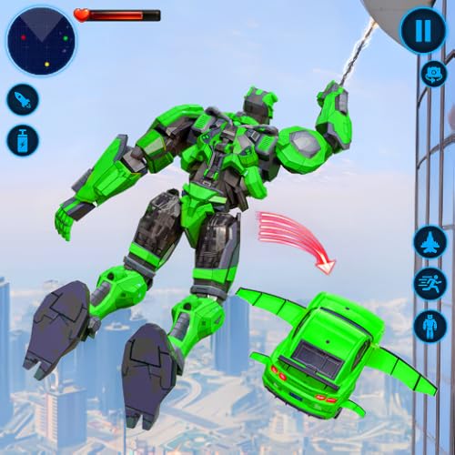 Rope Hero : Flying Robot Car Game - Robot Transform & Fighting Games 2025
