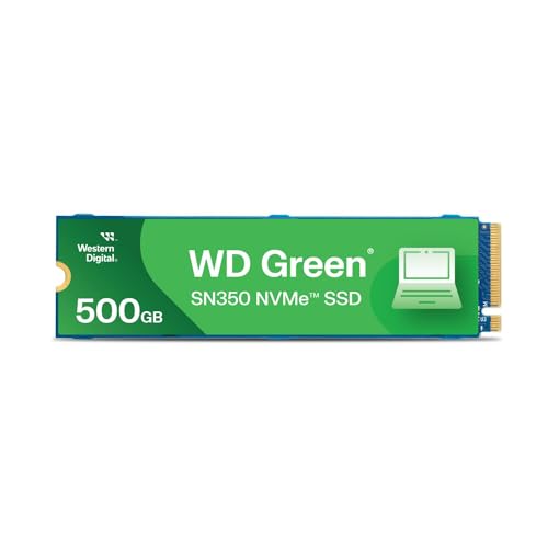 SSD WD Green SN350 500GB NVMe M.2 2280 (Leitura até 2400MB/s e Gravação até 1500MB/s)