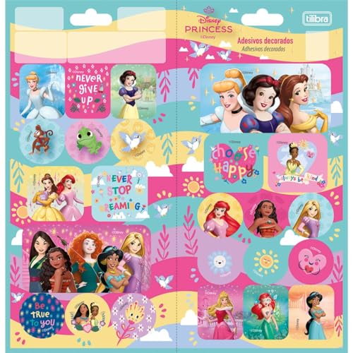 Tilibra - Adesivo Decorado Duplo Princesas Multicor