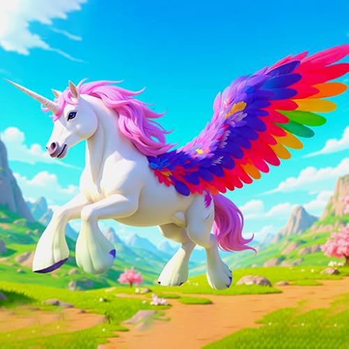 Aventura com Cavalo Unicórnio Arco-Íris